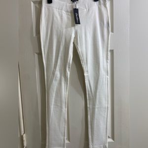 Chocolate USA size L white leggings with cross band